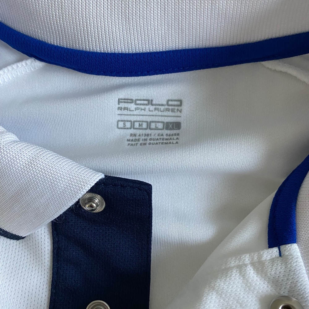 Polo shirt - White with blue accents - Picture 6 of 6
